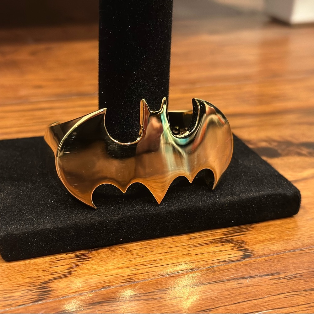 18k Gold Plated nOir Batman Cuff Bracelet - Rare NWOT